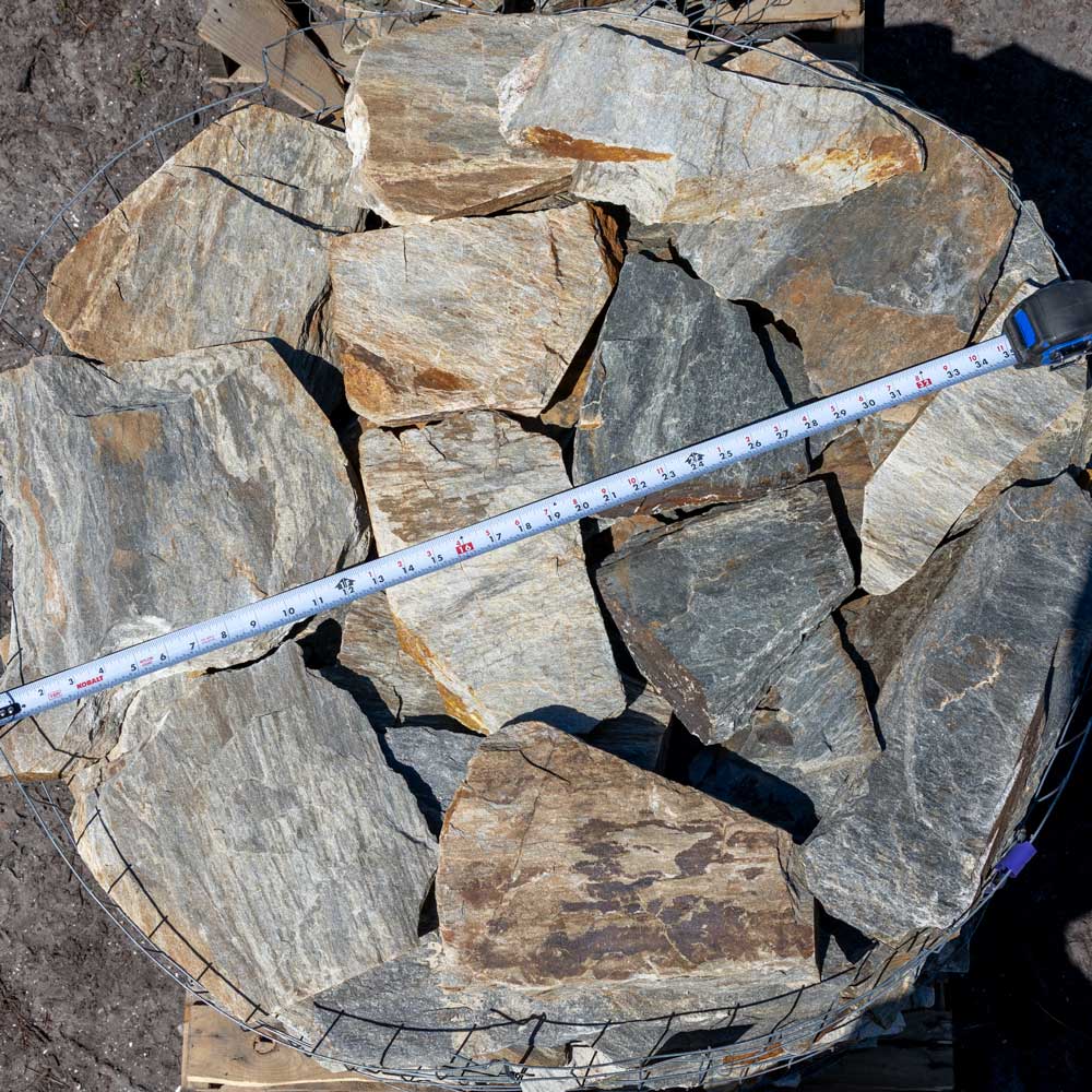 mountain cabin wall stone size