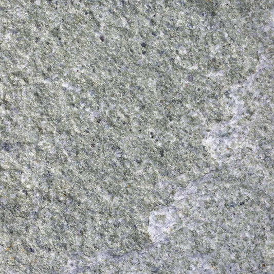 sea mist green flagstone Close-up of a textured stone surface with a gray and white color scheme.